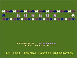 Title screen of Gorgon on the Atari 8-bit.