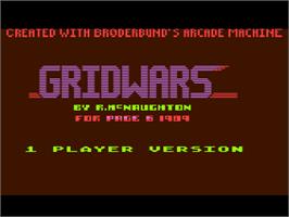 Title screen of Gridwars on the Atari 8-bit.