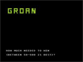 Title screen of Groan on the Atari 8-bit.