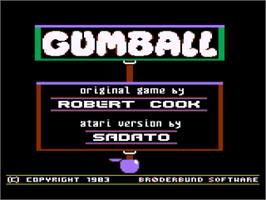 Title screen of Gumball on the Atari 8-bit.