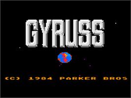 Title screen of Gyruss on the Atari 8-bit.