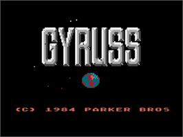 Title screen of Gyruss on the Atari 8-bit.