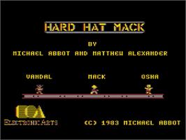 Title screen of Hard Hat Mack on the Atari 8-bit.