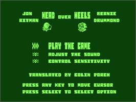 Title screen of Head Over Heels on the Atari 8-bit.