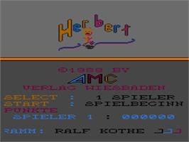 Title screen of Herbert on the Atari 8-bit.