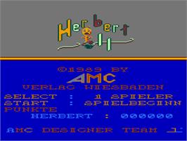 Title screen of Herbert 2 on the Atari 8-bit.