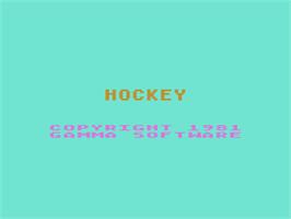 Title screen of Hockey on the Atari 8-bit.