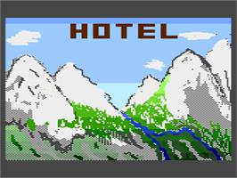 Title screen of Hotel on the Atari 8-bit.