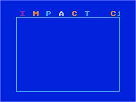 Title screen of Impact on the Atari 8-bit.