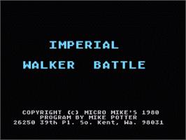 Title screen of Imperial Walker on the Atari 8-bit.