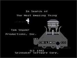 Title screen of In Search Of The Most Amazing Thing on the Atari 8-bit.