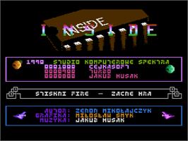 Title screen of Inside on the Atari 8-bit.