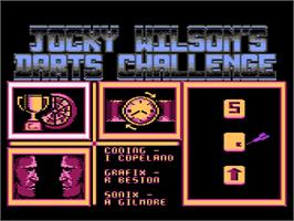 Title screen of Jocky Wilson's Darts Challenge on the Atari 8-bit.
