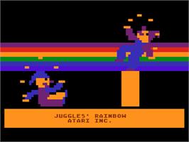 Title screen of Juggles' Rainbow on the Atari 8-bit.