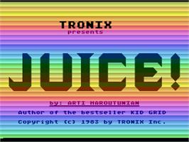 Title screen of Juice! on the Atari 8-bit.