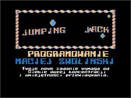 Title screen of Jumping Jack on the Atari 8-bit.