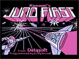 Title screen of Juno First on the Atari 8-bit.