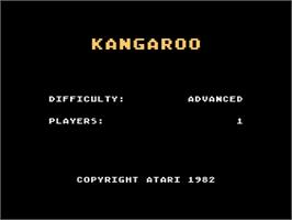Title screen of Kangaroo on the Atari 8-bit.