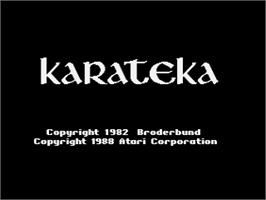 Title screen of Karateka on the Atari 8-bit.