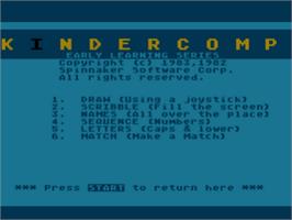 Title screen of Kindercomp on the Atari 8-bit.
