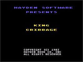 Title screen of King Cribbage on the Atari 8-bit.