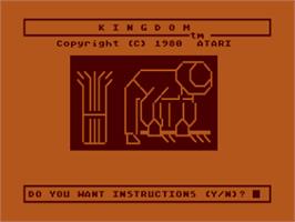 Title screen of Kingdom on the Atari 8-bit.