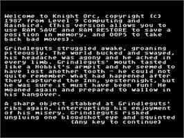 Title screen of Knight Orc on the Atari 8-bit.