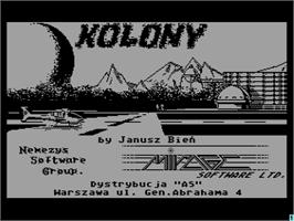 Title screen of Kolony on the Atari 8-bit.
