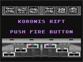 Title screen of Koronis Rift on the Atari 8-bit.
