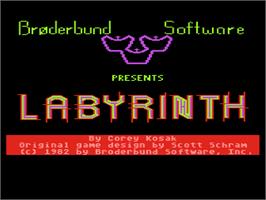 Title screen of Labyrinth on the Atari 8-bit.