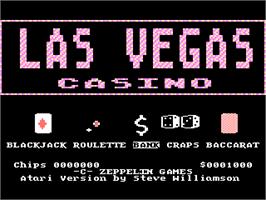 Title screen of Las Vegas Casino on the Atari 8-bit.