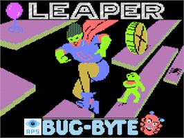 Title screen of Leaper on the Atari 8-bit.