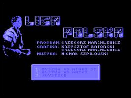 Title screen of Liga Polska on the Atari 8-bit.