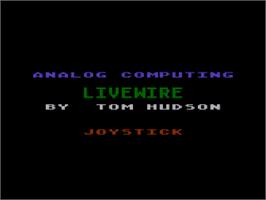 Title screen of Livewire on the Atari 8-bit.