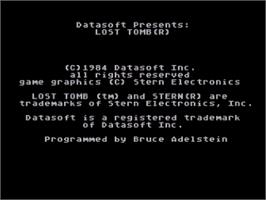 Title screen of Lost Tomb on the Atari 8-bit.