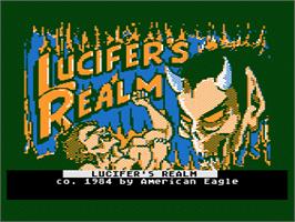 Title screen of Lucifer's Realm on the Atari 8-bit.