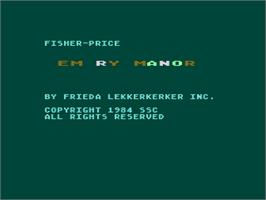 Title screen of Memory Manor on the Atari 8-bit.