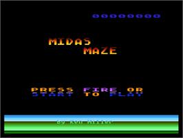 Title screen of Midas Maze on the Atari 8-bit.
