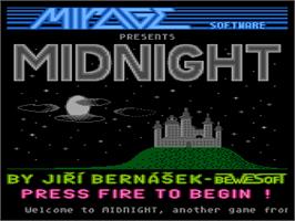 Title screen of Midnight on the Atari 8-bit.