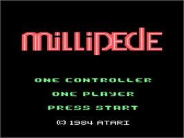 Title screen of Millipede on the Atari 8-bit.