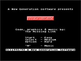 Title screen of Mines! on the Atari 8-bit.