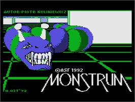 Title screen of Monstrum on the Atari 8-bit.
