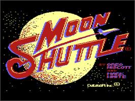 Title screen of Moon Shuttle on the Atari 8-bit.