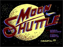 Title screen of Moon Shuttle on the Atari 8-bit.