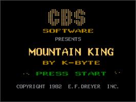 Title screen of Mountain King on the Atari 8-bit.