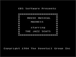 Title screen of Movie Musical Madness on the Atari 8-bit.