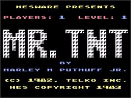 Title screen of Mr. Tnt on the Atari 8-bit.