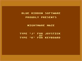 Title screen of Nightmare Maze on the Atari 8-bit.