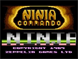 Title screen of Ninja Commando on the Atari 8-bit.