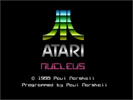 Title screen of Nucleus on the Atari 8-bit.
